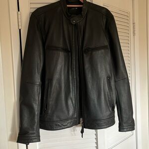 Joe’s Jeans 100% black leather moto jacket mens L